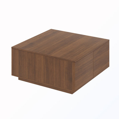 Wooden Square Coffee Table With 4 Drawers