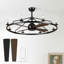 Ventilateur de plafond Fandelier à roue en wagon de 43,3 po avec télécommande 8 lumières et ventilateur de patio pour salle à manger
