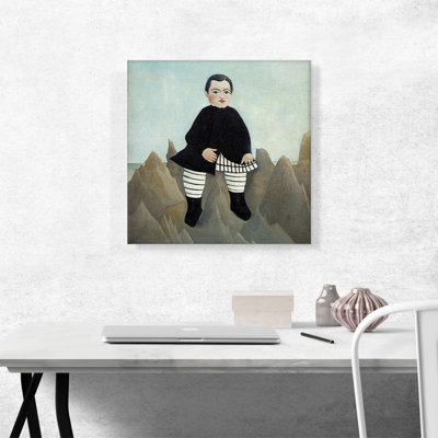 " Boy On The Rocks 1897 " by Henri Rousseau Painting Print