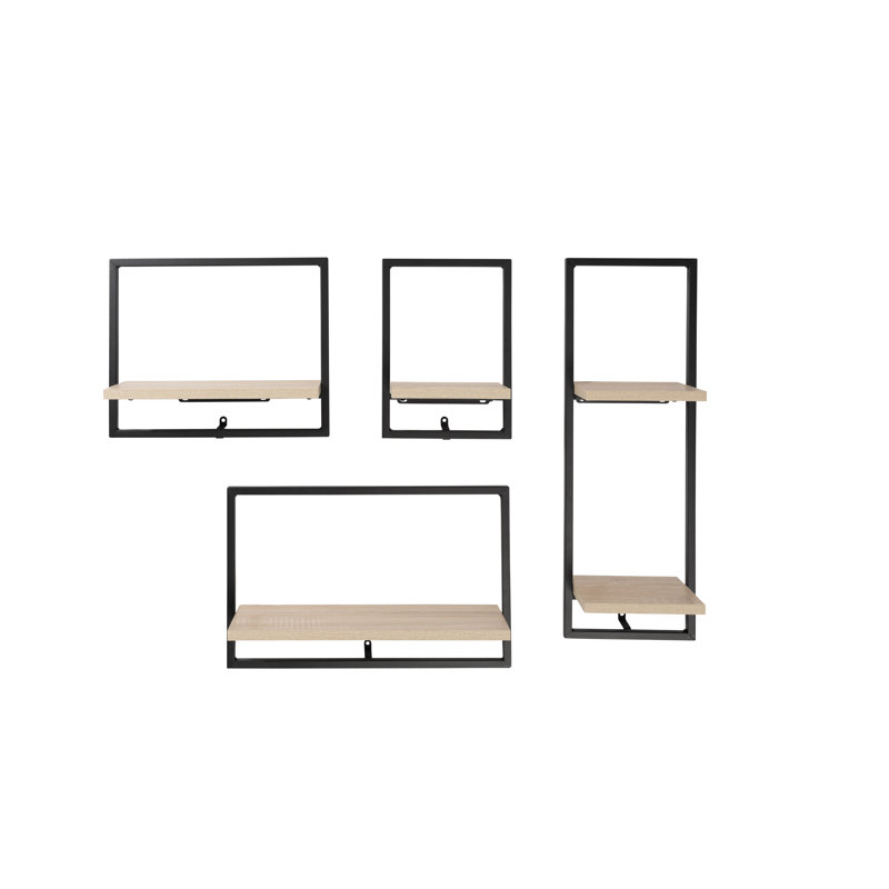 Ensemble de 4 tablettes murales flottantes, Naturel