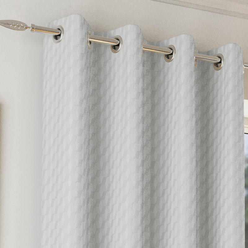 Room Darkening Curtain Panel Pair, 117cm Width x 183cm Drop, Grey