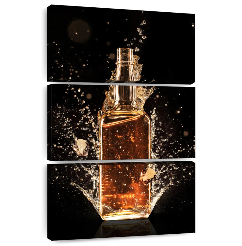 Yarlin Whiskey Bottle Splash, 45" H x 28" W