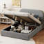 Lit plateforme tapissier pleine grandeur avec système de rangement hydraulique Teddy-37583409