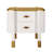 White Curved Profile 2-Drawer Nightstand, Exposed Leg Design Bedroom Storage End Table-741118529