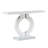 Console Table, 43 Inch Mirrored Silver, Rectangular Top, O Shaped Base