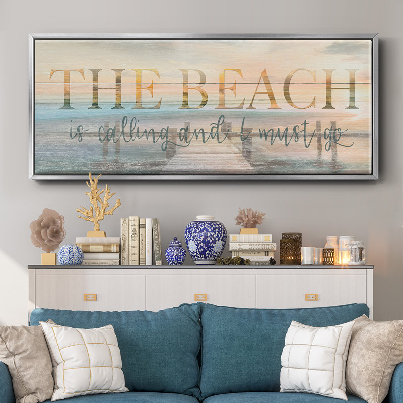 The Beach is- Toile encadrée, H 8 po x l 20 po