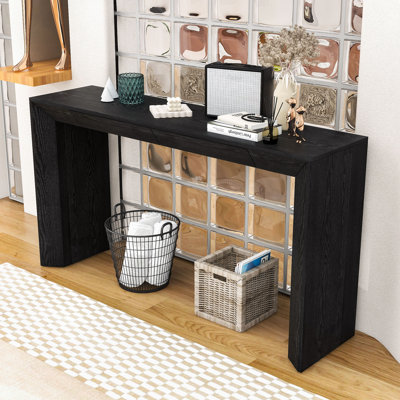 Console de style campagne moderne avec design en cascade, 2 tiroirs cachés et pieds robustes