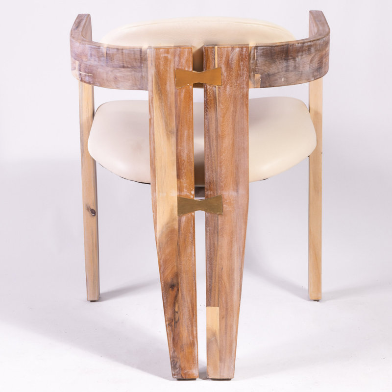 Serena Upholstered Arm Chair, White, Natural