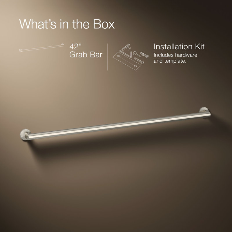 Components™ 18-In Grab Bar, 42" W, Polished Nickel