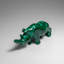 Genuine Polished Malachite Rhino Carving (196.6 Grams)