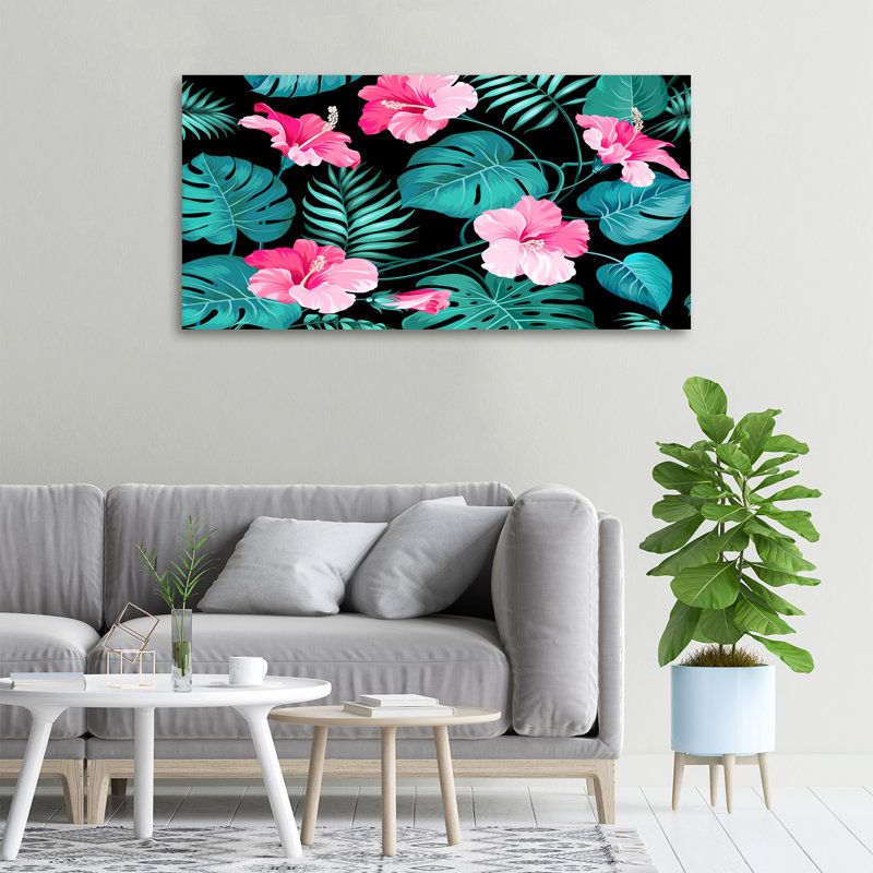 Tropical Flowers - Print, Canvas, 50cm H x 100cm W x 2cm D