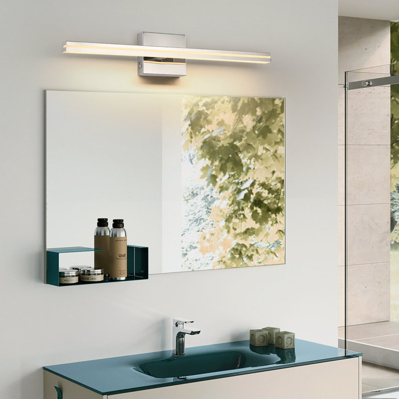 Barre de salle de bain 24 "à DEL en acrylique à intensité variable 5cct , Chrome