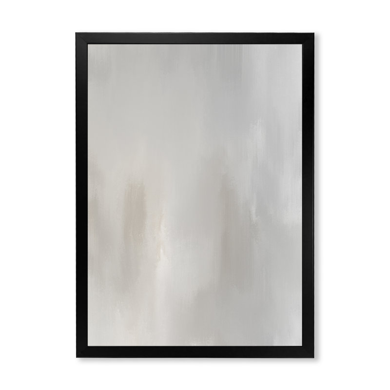Colorfields dans les tons de gris et de beige - reproduction de cadre photo sur toile, Cadre noir, H 20 po x l 12 po x P 1 po
