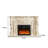 73.23"White Solid Wood Simulated Flame Electric Fireplace-482350951
