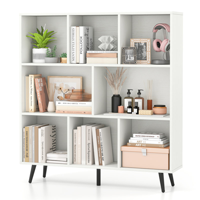 107 cm H x 100 cm W Standard Bookcase, White