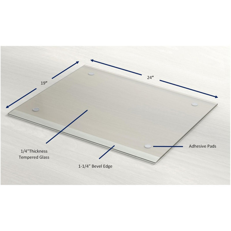 Clear Rubber Non-Slip Rectangular Desk Pad