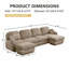Canapé surdimensionné en chenille en forme de U de 137 po avec repose-pieds-208875139