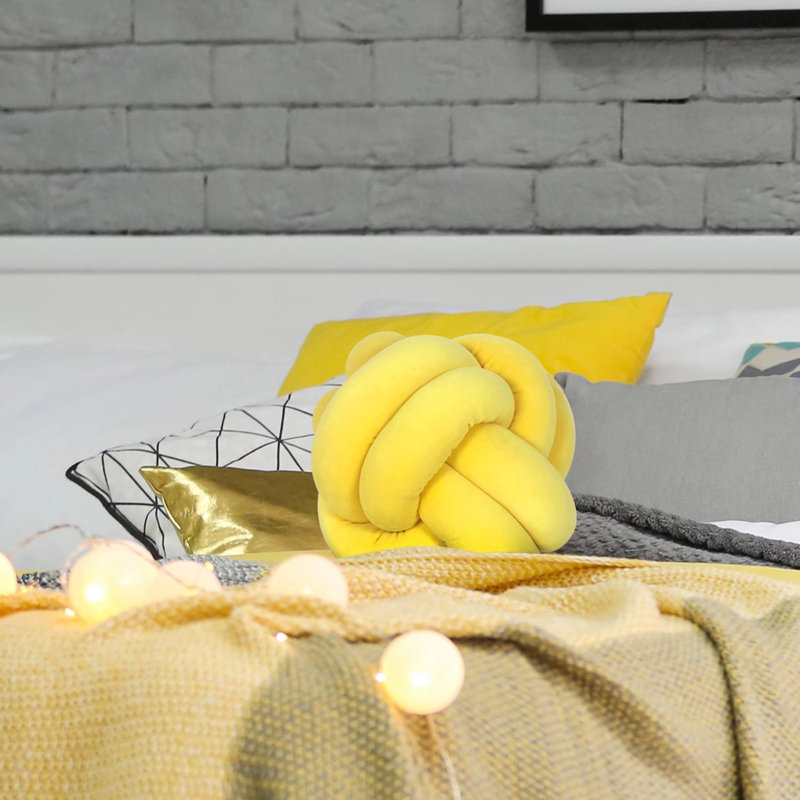 Shantail Round Pillow Cover & Insert, Yellow