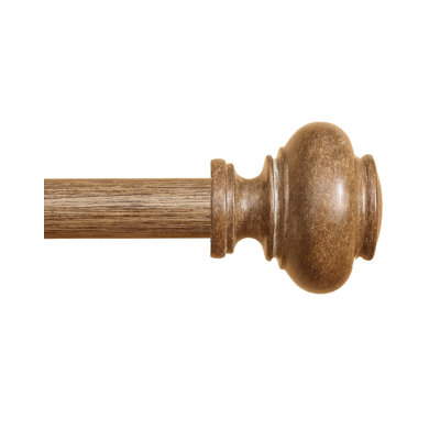 Tringles à rideaux en bois pour fenêtres 32 à 45 pouces, tringles à rideaux réglables de 1 pouce Boho, tringles à draperies robustes, rustique de ferme avec faîteaux imitation grain de bois