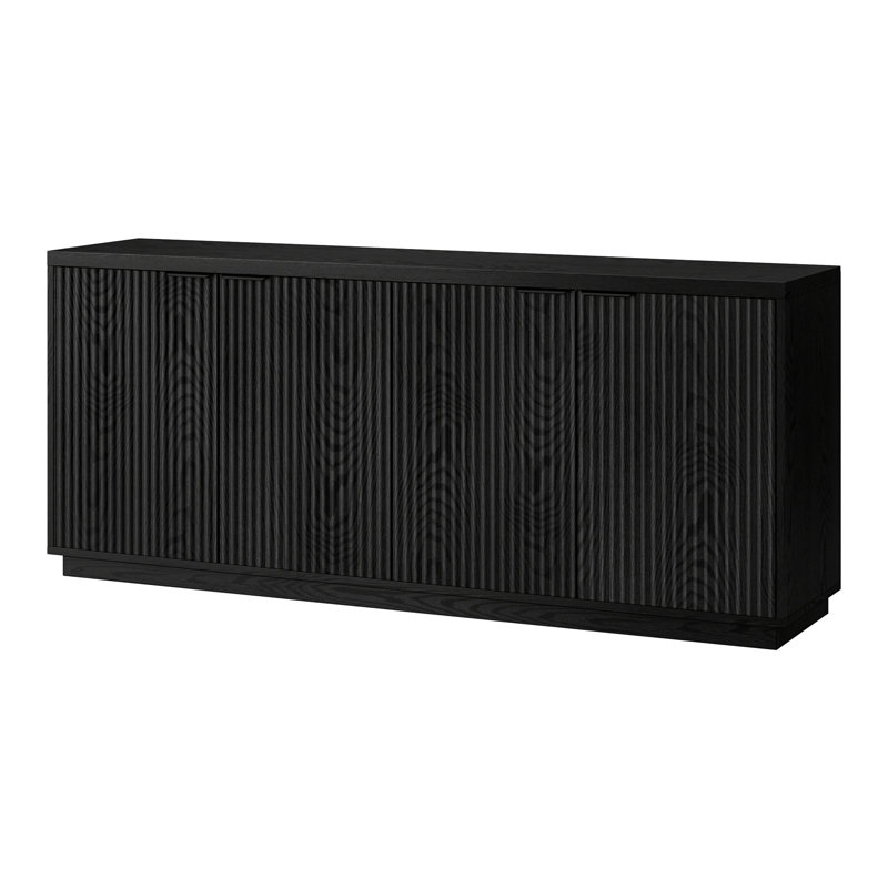 Buffet rectangulaire à cannelure large 68 po Mansfield, Grain noir