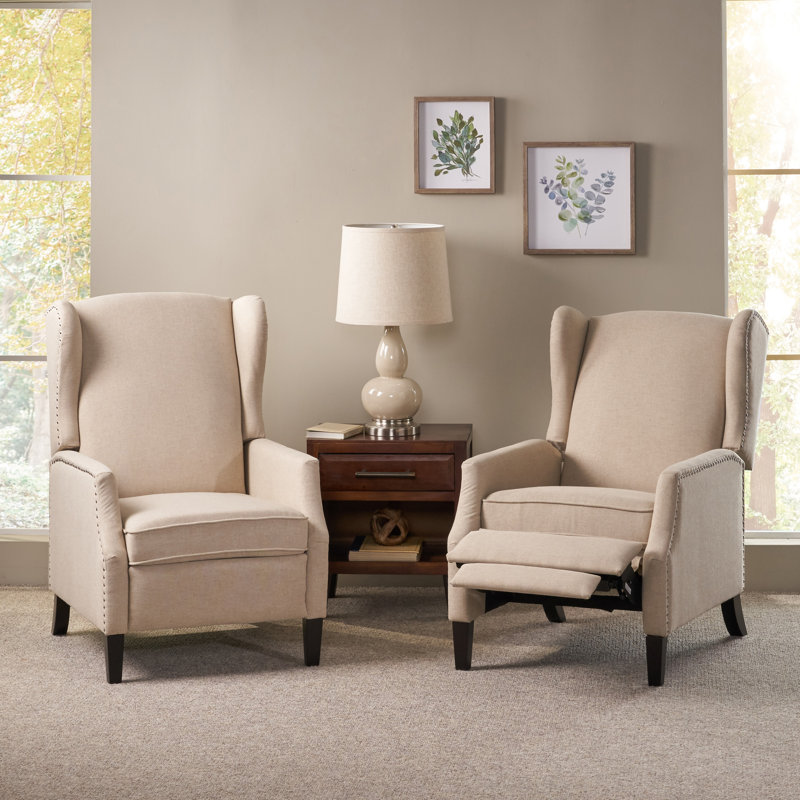 Yedda Upholstered Recliner, Wheat
