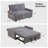 53" Flannel 3-in-1 Convertible Living Room Sofa Sleeper Bed-741980388