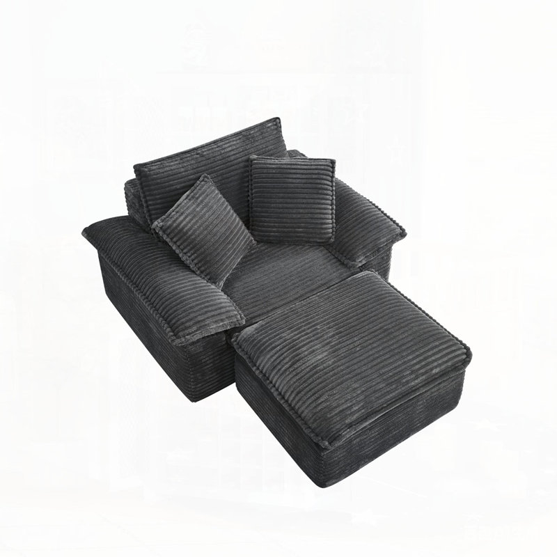 Fauteuil surdimensionné de 47 po, Gris
