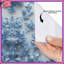Rideaux de douche bleus à motif floral très longs-1284644192