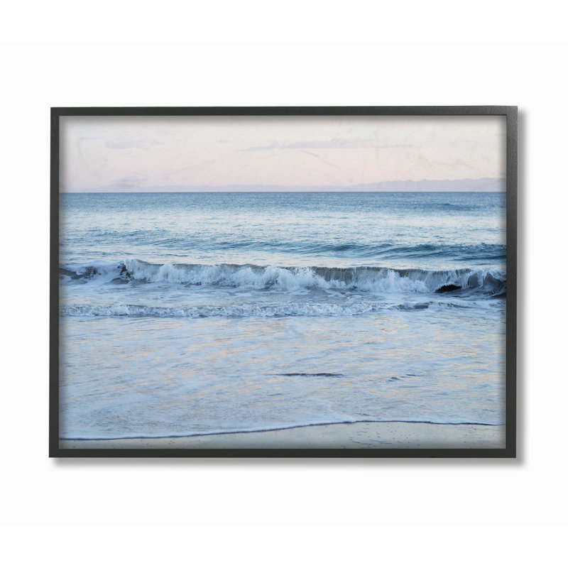 « côtier soirée beach waves », reproduction de photo, Giclée encadrée noir minuit, H 11 po x l 14 po x P 1,5 po