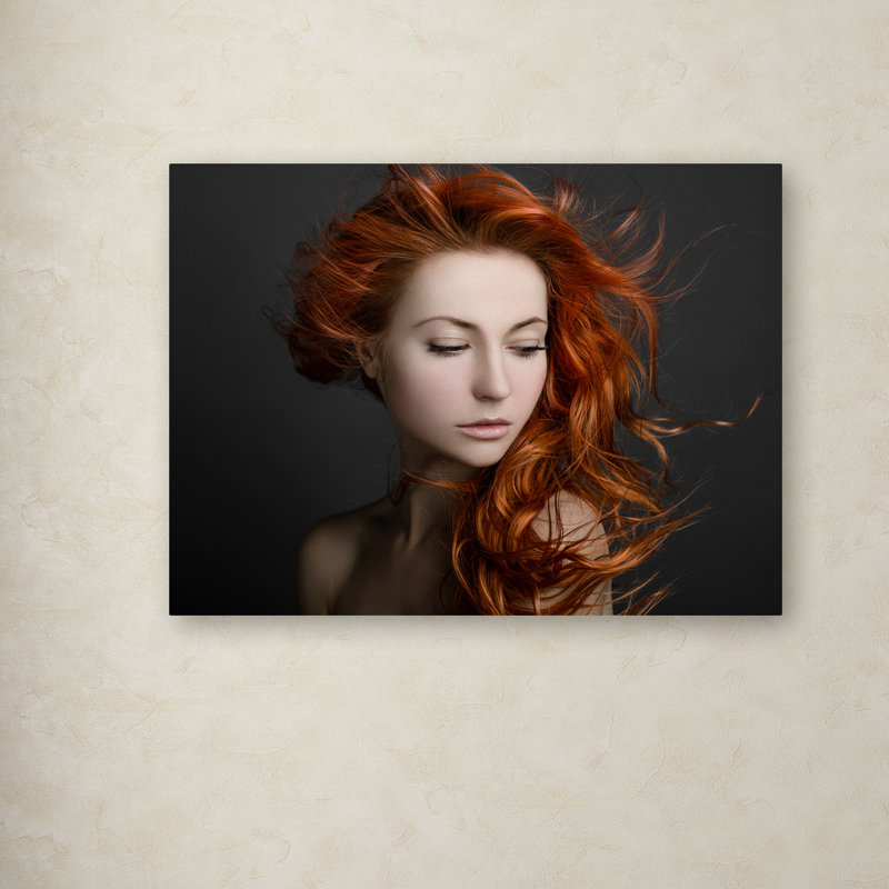« red cheveu », reproduction de photo sur toile, H 14 po x l 19 po x P 2 po, Toile tendue, Pas de tapis