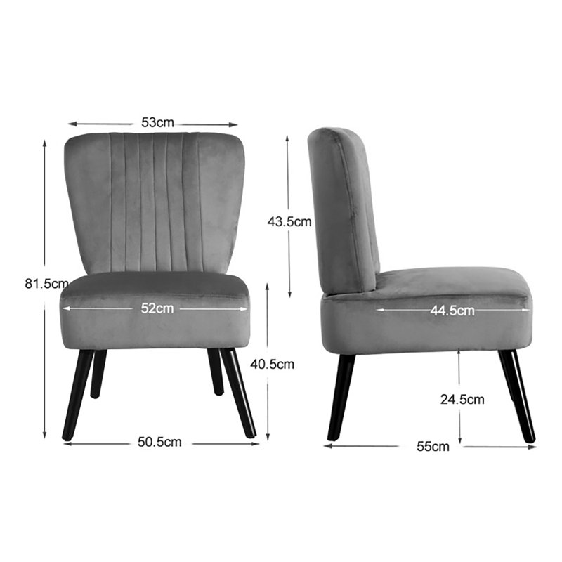 Caveney Upholstered Slipper Chair, Grey