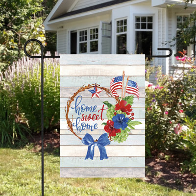 Drapeau de jardin extérieur 12,6 po x 18 po Home Sweet Home