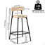 Ensemble de 2 tabourets de comptoir, tabourets de bar en corde de papier tissés à la main Boho-2069226998