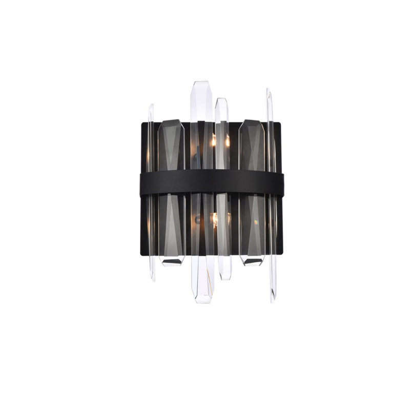 Applique murale encastrée à intensité variable Marlow, Noir, 2 lumières, H 12 po x l 4 po x P 8 po