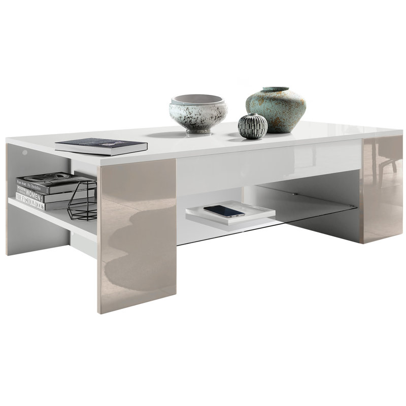 Alldredge Mazzone Coffee Table with Storage Space, Sand Grey