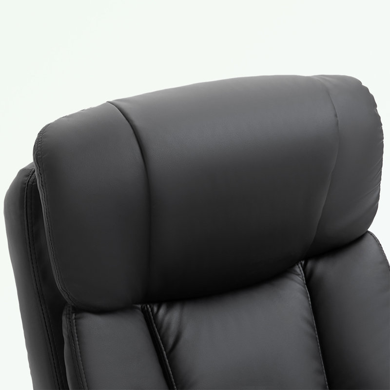 Fauteuil inclinable de massage en cuir PU avec repose-pieds, Noir