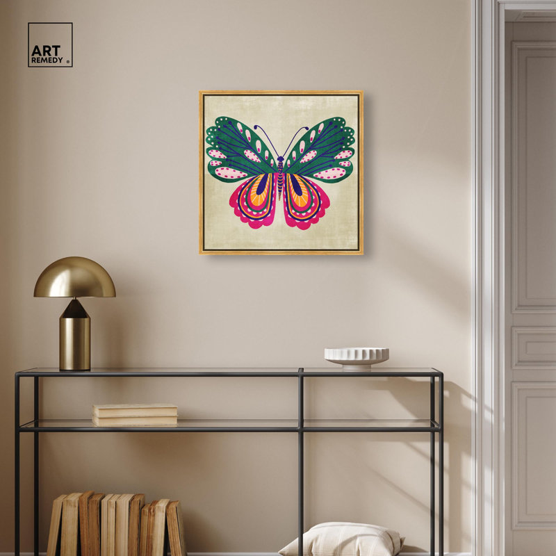 «Butterfly Wings» par Art Remedy, H 21 po x l 21 po, Cadre flottant doré