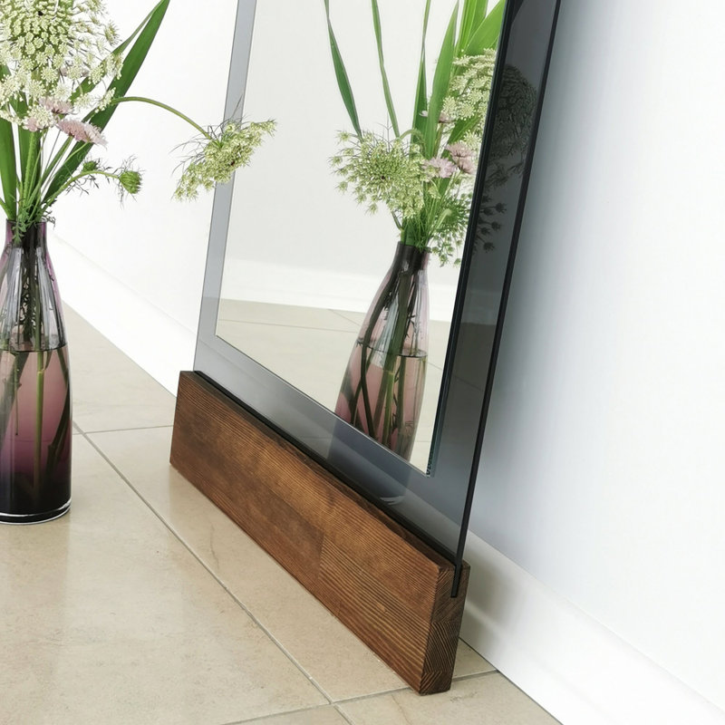 Modern Cheval Mirror with Metal Frame, 19.7 x 66.9 x 1.2 inches | Elegant Walnut and Fume Finish | Full-Length Design, Perfect for Bedrooms and Dressing Rooms | Stylish and Durable Home Décor