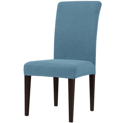 Housse jacquard extensible pour chaise de salle à manger à coussins carrés