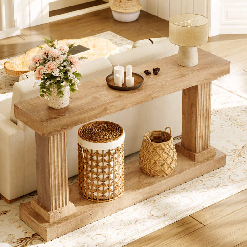 160Cm Console Table, Light Brown