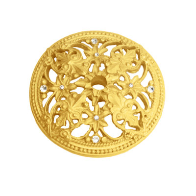 Juliane Grace escutcheon with Swarovski Clear Crystals in Gilded Mercury