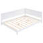 Lit de jour double blanc / en bois massif - Style Mid-Century moderne classique pour un lit à la maison avec des lattes élégantes-547301129-547301126