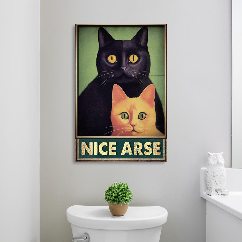 Cats Nice Ass - 1 pièce, impression sur toile tendue, L 24 po x H 36 po
