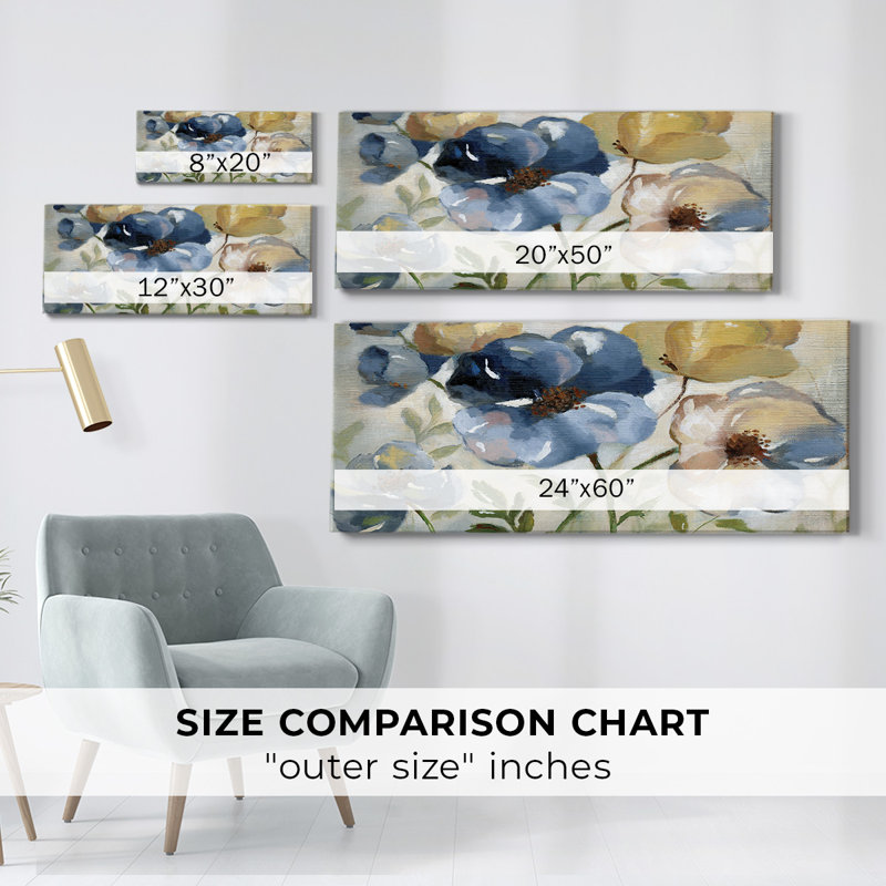 Fleurs d'hiver sur toile, H 8 po x l 20 po x P 1,5 po