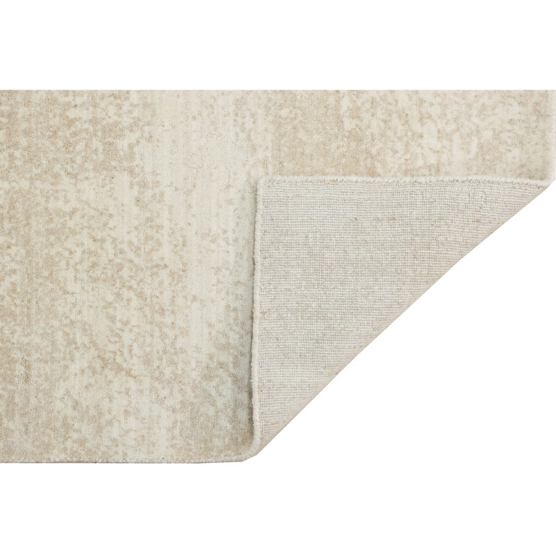 Handmade Wool Area Rug, Ivory And Beige, Rectangle 9' x 12'