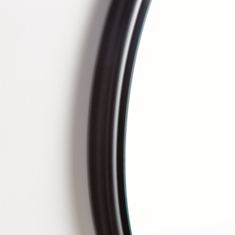 Miroir Or bis rond noir biseauté petit, Noir, 25 po x 25 po