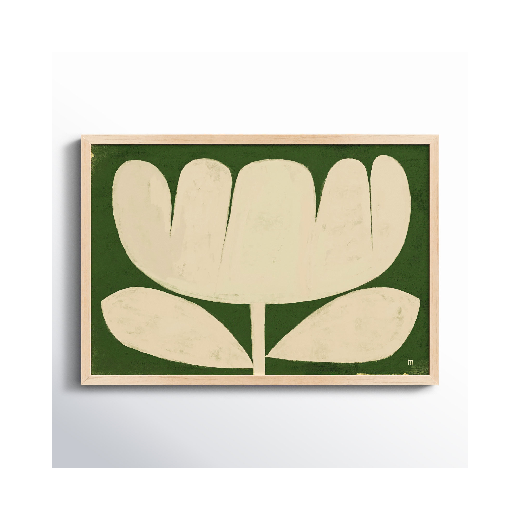 Flower On Green by StudioM, 14" H x 20" W x 1.25" D, Maple