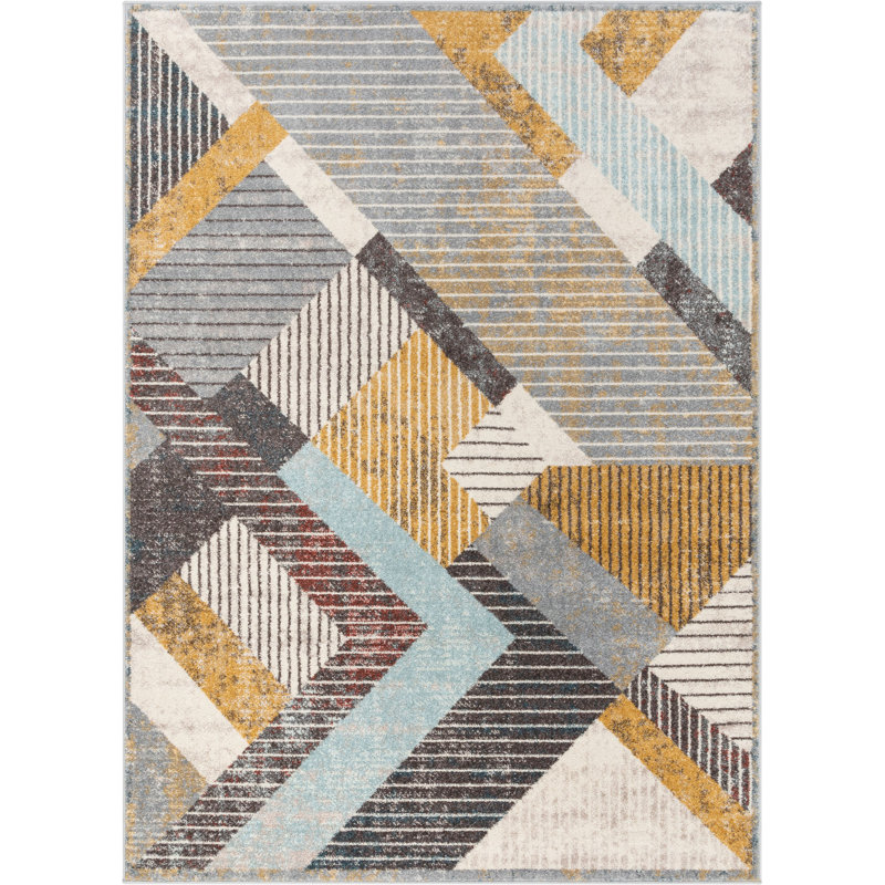 Sydney Geometric Synthetic Area Rug, Rectangle 120 x 160cm