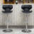 Masaccio Upholstery Airlift Adjustable Swivel Barstool with Chrome Base, Set of 2-745982556
