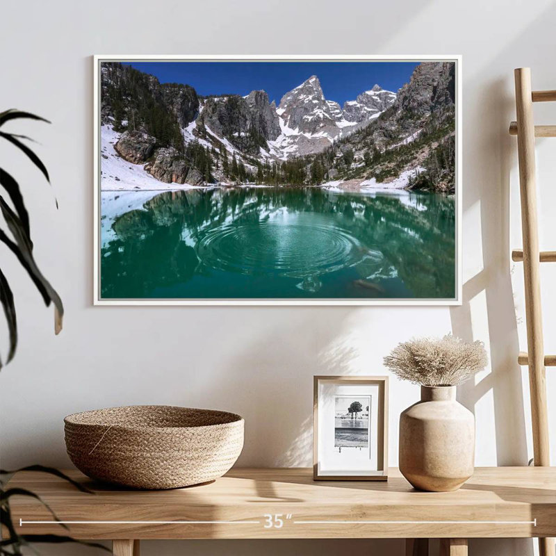 Delta Lake Grand Teton, Cadre flottant blanc, 25 po x 17 po